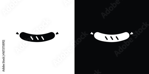 Sausage icon symbol logo. Graphic template.