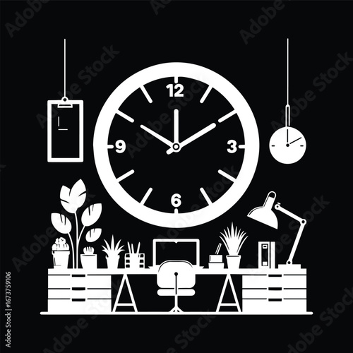 Wall Clock Symbol for Work Hours