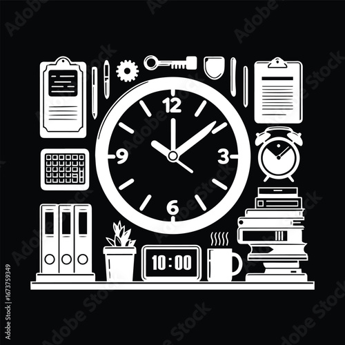 Wall Clock Symbol for Work Hours