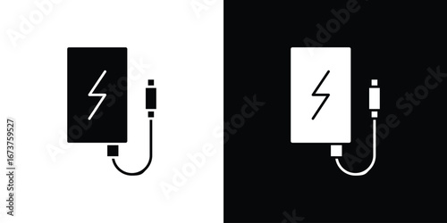 Power bank icon symbol logo. Graphic template.