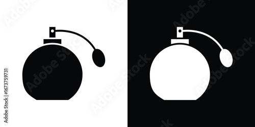 Perfume bottle icon symbol logo. Graphic template.