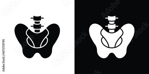 Pelvic area icon symbol logo. Graphic template.