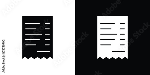 Paper receipt icon symbol logo. Graphic template.