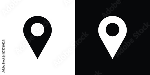 Navigation pin icon symbol logo. Graphic template.