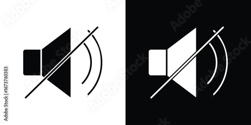 Mute sound icon symbol logo. Graphic template.