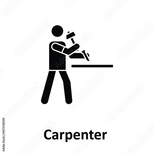 Carpenter Vector Icon which can easily modify or edit
