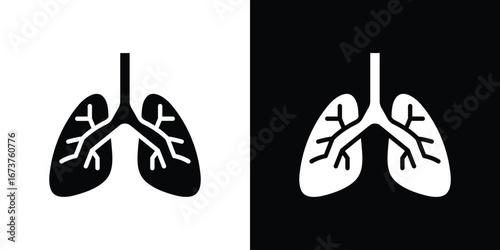 Lung icon symbol logo. Graphic template.