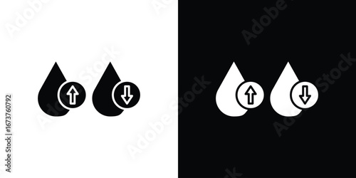 Low and high cholesterol icon symbol logo. Graphic template.