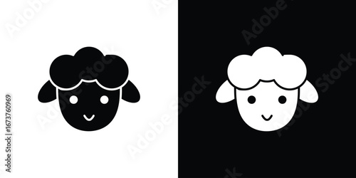 Lamb icon symbol logo. Graphic template.