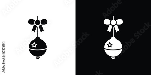 Jingle bell icon symbol logo. Graphic template.