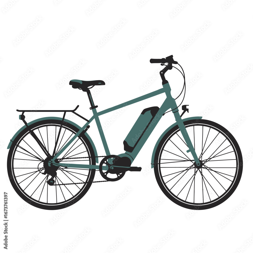 Obraz premium Electric bicycle side view clean style transportation device sustainable urban mobility