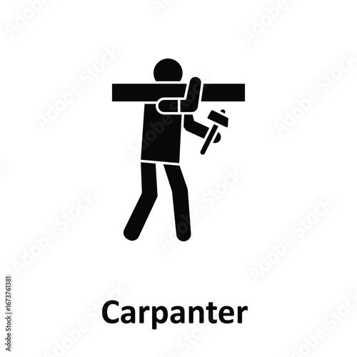 Carpenter Vector Icon which can easily modify or editCarpenter Vector Icon which can easily modify or edit