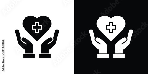 Health insurance icon symbol logo. Graphic template.