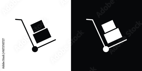 Hand truck icon symbol logo. Graphic template.