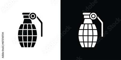 Hand grenade icon symbol logo. Graphic template.