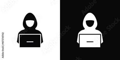 Hacker icon symbol logo. Graphic template.