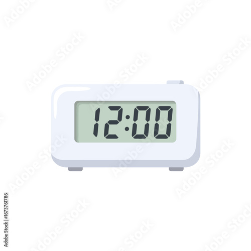 Digital clock showing noon simple style time management punctual schedule