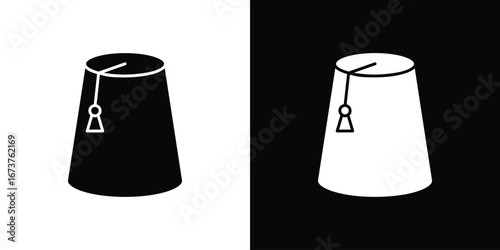 Fez hat icon symbol logo. Graphic template.