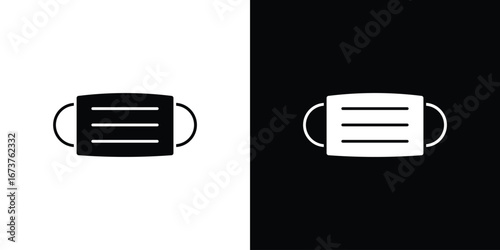 Face mask icon symbol logo. Graphic template.