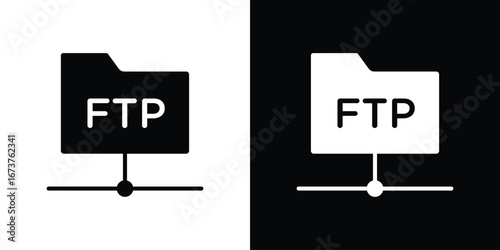 FTP icon symbol logo. Graphic template.