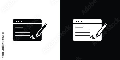 Electronic signature icon symbol logo. Graphic template.
