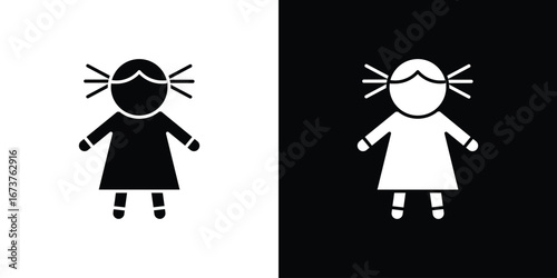 doll icon symbol logo. Graphic template.