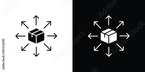 Distribution channel icon symbol logo. Graphic template.