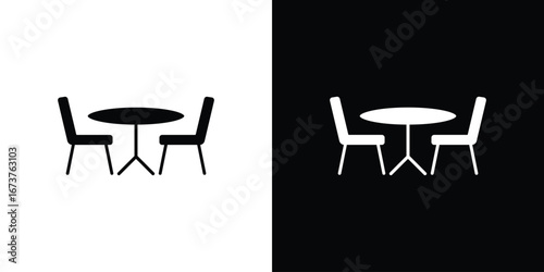 Dinner table icon symbol logo. Graphic template.