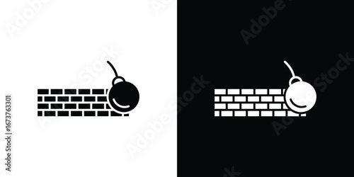 Demolition icon symbol logo. Graphic template.
