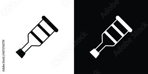 Crutch icon symbol logo. Graphic template.