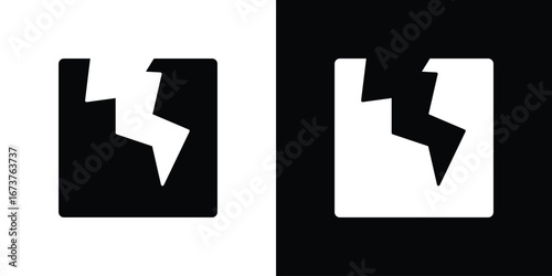Crack icon symbol logo. Graphic template.