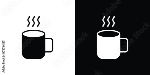 Coffee mug icon symbol logo. Graphic template.