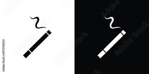 Cigarette icon symbol logo. Graphic template.