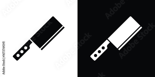 Chopper knife icon symbol logo. Graphic template.