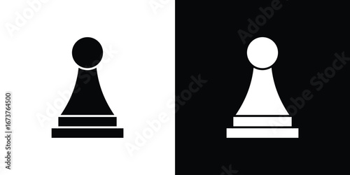 Chess pawn icon symbol logo. Graphic template.