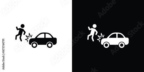 Car accident icon symbol logo. Graphic template.