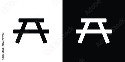 Camping table icon symbol logo. Graphic template.