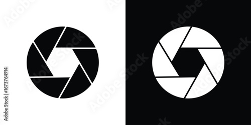 Camera shutter icon symbol logo. Graphic template.