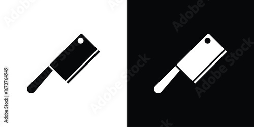 Butcher knife icon symbol logo. Graphic template.