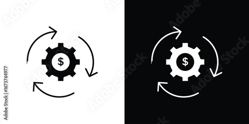 Business model icon symbol logo. Graphic template.