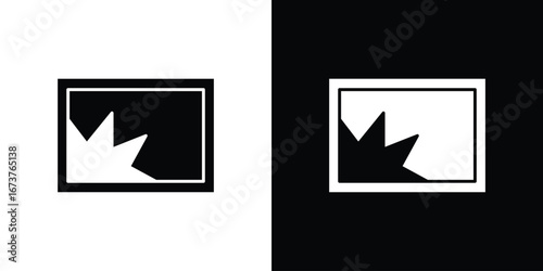 Broken window icon symbol logo. Graphic template.
