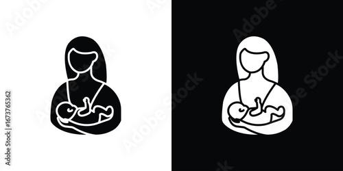 Breastfeeding icon symbol logo. Graphic template.