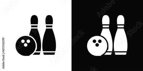 Bowling icon symbol logo. Graphic template.