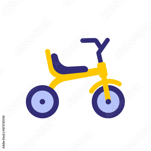 Yellow tricycle simple style childhood fun recreation transport