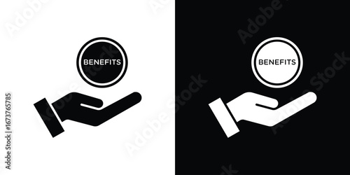 benefits icon symbol logo. Graphic template.