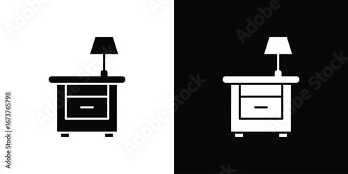 Bedside table icon symbol logo. Graphic template.