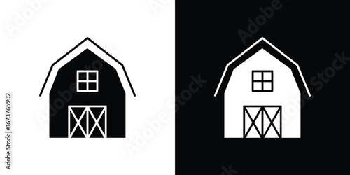 Barn icon symbol logo. Graphic template.