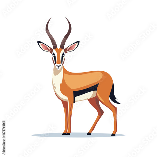 Graceful antelope with curved horns standing alert on a plain