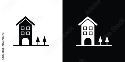 Apartment icon symbol logo. Graphic template.
