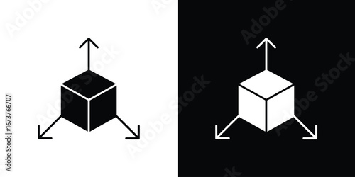 3D modeling icon symbol logo. Graphic template.